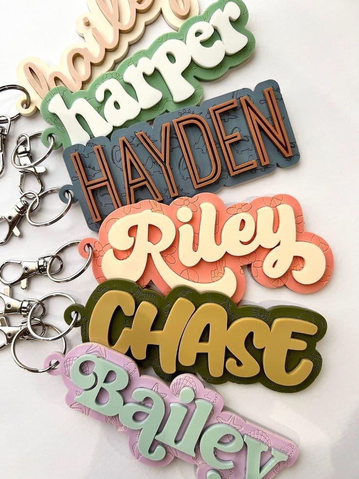 Name Keychain — Textured